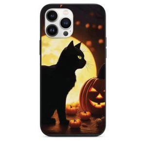 Halloween Black Cat and Pumpkin Phone Case for iPhone 7 8 X XS XR SE 11 12 13 14 - Bild 1 von 56