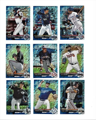 2017 Bowman Mini Chrome RC Prospect Blue Shimmer Green Gold Orange Red Parallel - Image 1 of 4