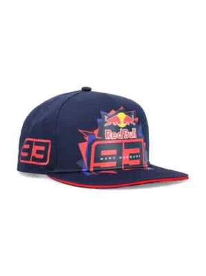 OFFICIAL MARC MARQUEZ MERCHANDISE Marc Marquez Red Bull Official Flat Peak Baseball Cap - 24 43301