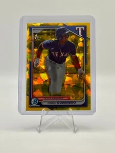 2024 Bowman Chrome Sapphire Pablo Guerrero 1st Yellow /75 #BCP-212 Rangers - Picture 1 of 2