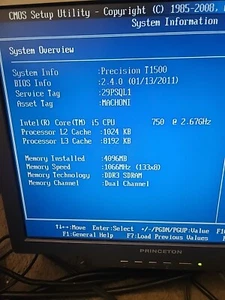 Dell Precision T1500 Workstation i5-750 2.67GHz 4GB Windows 7 Pro NO HDD Fx580 - Picture 1 of 16