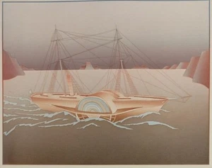 FOLON "Paddleboat" Original Radierung & Aquatinta 78/90 Bleistift signiert/nummeriert  - Bild 1 von 7