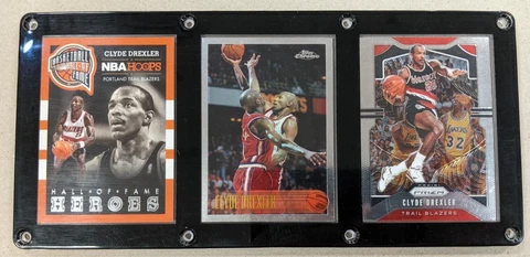 CLYDE DREXLER 3 CARD PLAQUE PORTLAND TRAIL BLAZERS HOUSTON ROCKETS Cover