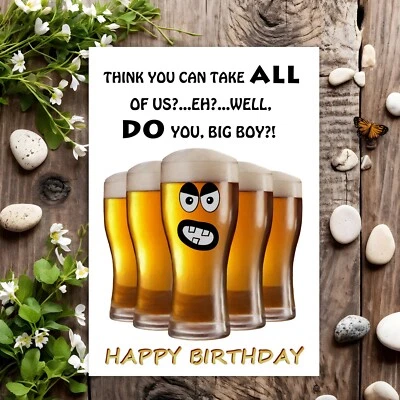 YUUKO Funny Birthday Card Rude Joke Humour for Him Men Male - Big Boy
