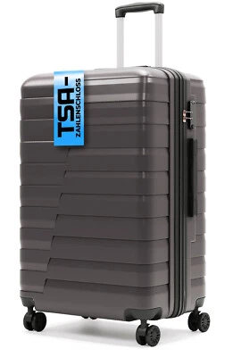 SRK SMART TRAVEL Koffer grau Groß Erweiterbar | ABS | Trolley | Rollkoffer | TSA - Bild 1 von 4