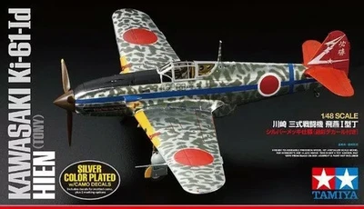 TAMIYA 1:48 KIT AEREO KAWASAKI Ki-61-Id HIEN (TONY) PLACCATO COLOR ARGENTO 25424 - Immagine 1 di 4