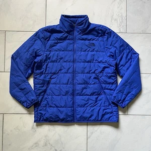 North Face Puffer Quilted Jacket Extra Large Blue Mens Primaloft Full Zip Lined - Picture 1 of 17
