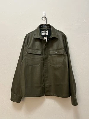 Мужская куртка DKNY из искусственной кожи оливковый зеленый размер M - Изображение 1 из 4