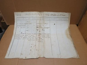 MARINE MILITAIRE BREST grand feuillet manuscrit Etats de Service marin 1782-1786 - Picture 1 of 2