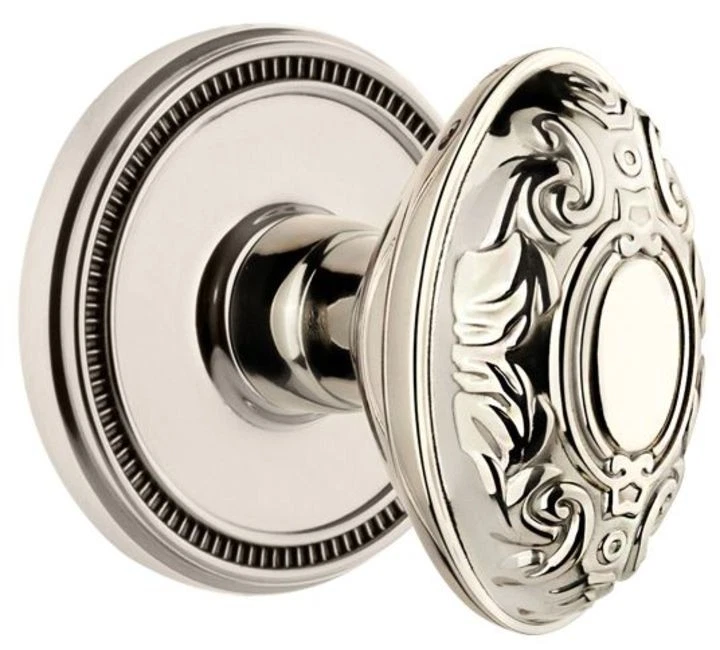 Grandeur SOLGVC_PRV_238 Soleil Juego de perillas de puerta de privacidad de latón macizo - Níquel Foto 1 de 1