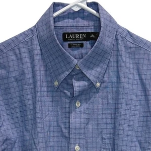 Lauren Ralph Lauren Herren 16 1/2 32/33 klassische Passform blau kariert Hemd - Bild 1 von 4