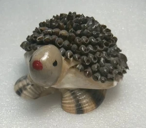 Turtle Made Of Seashells Shelf Sitter Folk Art Nautical Beach Decor 3" x 2.5" - Picture 1 of 12