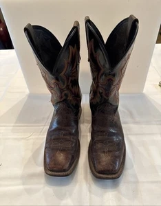Ariat Men's Tombstone Brown/BLACK/Maroon Western Stitch Square Boots 10006733 9D - Picture 1 of 24