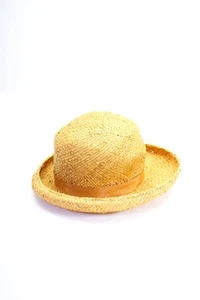 Makins Womens Straw Ribbon Trim Rolled Brim Sunhat Beige Size OS - Picture 1 of 4