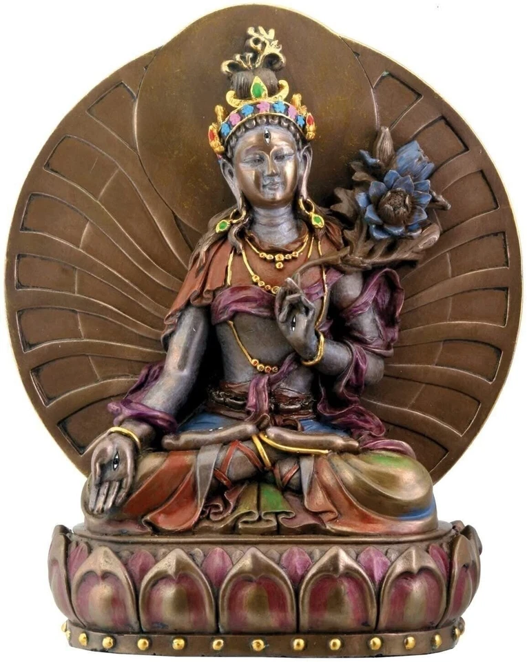 White Tara, Buddhist Goddess of Compassion and Longevity Statue, 6 Inches - Imagem 1 de 1