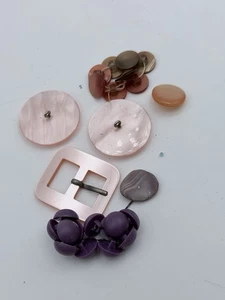 Vintage Button Lot Pinks Purples & Oranges - Picture 1 of 8