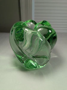 Daum Nancy  France Vase Green Glass Antique French Bud Vase 4.5". 1920s. Lot 1 - Picture 1 of 10