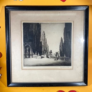 Cyril Henry Barraud (Kanadier 1877-1940) Der Lautenspieler Radierung Bleistift signiert - Bild 1 von 6