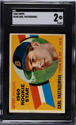1960 Topps #148 Carl Yastrzemski Rookie Card RC SGC 2 GD ~ Boston Red Sox HOF - Image 1 of 2
