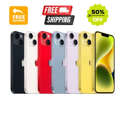 Apple iPhone 14 128GB 256GB 512GB Unlocked Verizon AT&T Yellow Red 5G  - Image 1 of 4