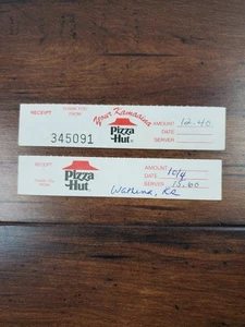 Vintage Pizza Hut Quittung Tickets aus Hawaii & Wathena Kansas - Bild 1 von 2
