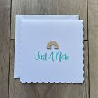 Handmade 'Just A Note' Wooden Rainbow Card 
