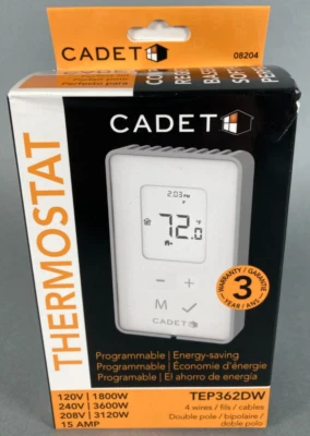 Cadet TEP362DW: Programmable Energy-Saving Wall Thermostat 120/208/240V - Image 1 of 4