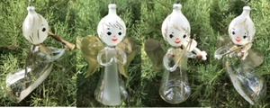 RARE Vintage Set 4 De Carlini Angel Orchestra Indented Bubble Bottom Foil Wings - Bild 1 von 16