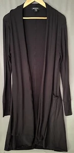 ATHLETA Black Pranayama Long Wrap Cardigan Soft Pockets Thumbholes Size M - Picture 1 of 7