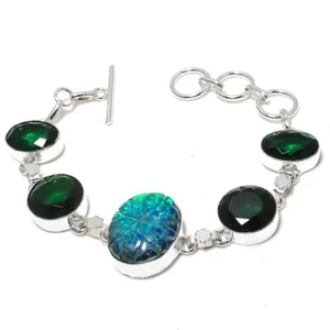 Triplet Opal Gemstone Handmade 925 Sterling Silver Jewelry Bracelet Size 7-8" - Picture 1 of 1