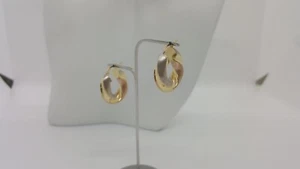 Pendientes de Aro Torcion de Oro Amarillo, Blanco Y Rosa 750 18KT 4Gr. (5325) - Imagen 1 de 9