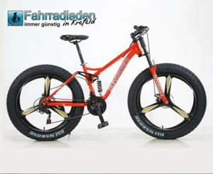 Fatbike Mountainbike  26 Zoll 44 cm 24 Gang "Glinsroses" Scheibenbremse Rot 3 - Imagen 1 de 2