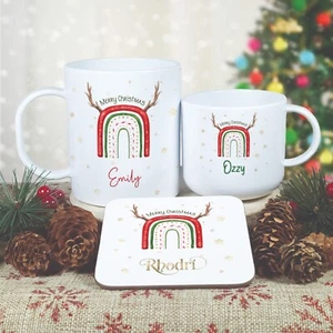 Kinder Weihnachten Tasse und Untersetzer Set, unzerbrechliche heiße Schokolade Tasse für Kinder - Bild 1 von 13
