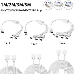4Pin 5Pin RGB RGBW Connector extension HUB 1 to 2 3 4 Splitter wire 1m 2m 3m 5m - Picture 1 of 24