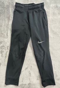 Nike Dri-Fit Boys Small Solid Black Tapered Leg Moisture Wicking Sweatpants Logo