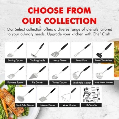 Stainless Steel Slotted Skimmer with Ergonomic Black Handle - Image 1 of 4