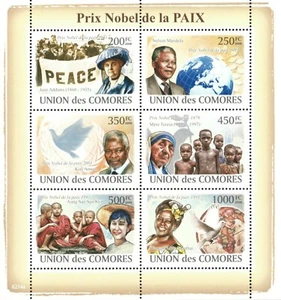 Comoros 2008 - Nobel Peace Prize Recipients - Sheet of 6 Stamps - MNH - Picture 1 of 1