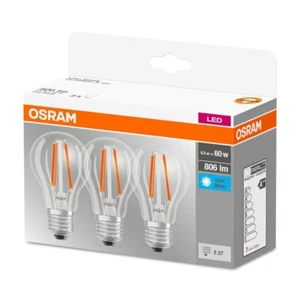 OSRAM LED Filament Base Classic Glühbirne 6.5W Ersatz 60W A60 Tropfen E27 4000K - Bild 1 von 8