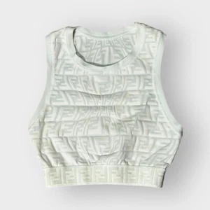 Authentic Fendi Tank Top FF Monogram Ivory Logo size 36IT - Picture 1 of 16