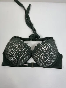 Reggiseno bikini push up Shade & Shore donna taglia 34C verde/rosa sottolava cravatta - Foto 1 di 7