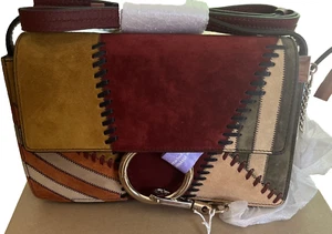 AUTH CHLOE Made In Italy Faye Pattern Multicolor Leather Shoulder Bag - Picture 1 of 12