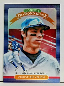 2020 Panini Donruss Christian Yelich 5 Milestone 1,000th Hit 007/650 - Picture 1 of 2