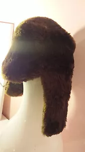 SOVIET USSR VINTAGE RUSSIA REAL FUR ORIGINAL USHANKA HAT - Picture 1 of 12