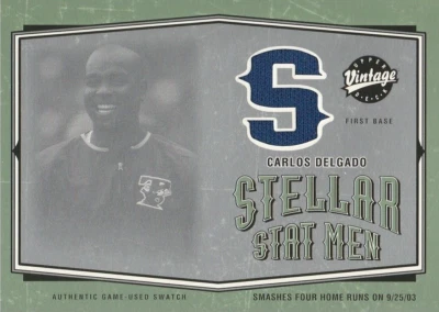 2004 Upper Deck Vintage Stellar Stat Men Jerseys #21 Carlos Delgado (1:24)! - Image 1 of 2