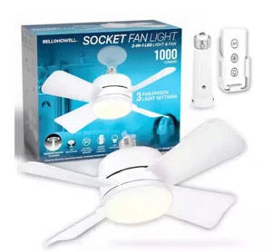 Bell + Howell 2 in 1 LED Light 15.7" Socket Ceiling Fan w/ Remote - Picture 1 of 6
