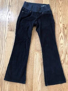 Gap Womens Black Corduroy Maternity Pants Size 26 Perfect Boot Cut Inseam 29" - Picture 1 of 7