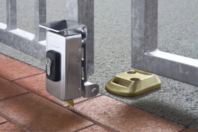 Hörmann Elektroschloss Bodenverriegelung + Auflaufbock RotaMatic Drehtorantrieb - Bild 1 von 3