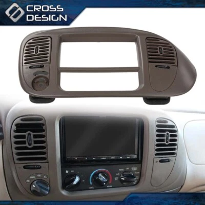 Fit For 2000-03 Ford F150 Center Dash Radio Surround Bezel Trim Panel Brown - Image 1 of 4