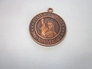 Vintage STATUE OF LIBERTY 100th ANNIVERSARY 1986 Keychain FOB Copper IF FOUND - Picture 1 of 4
