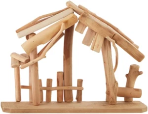 15" WOODEN CRECHE MADE of DRIFTWOOD for YOUR NATIVITY - Picture 1 of 6